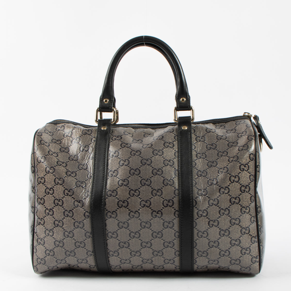 Shop this authentic luxury Gucci Black GG Crystal Medium Joy Boston Bag pre-loved on Labellov.com