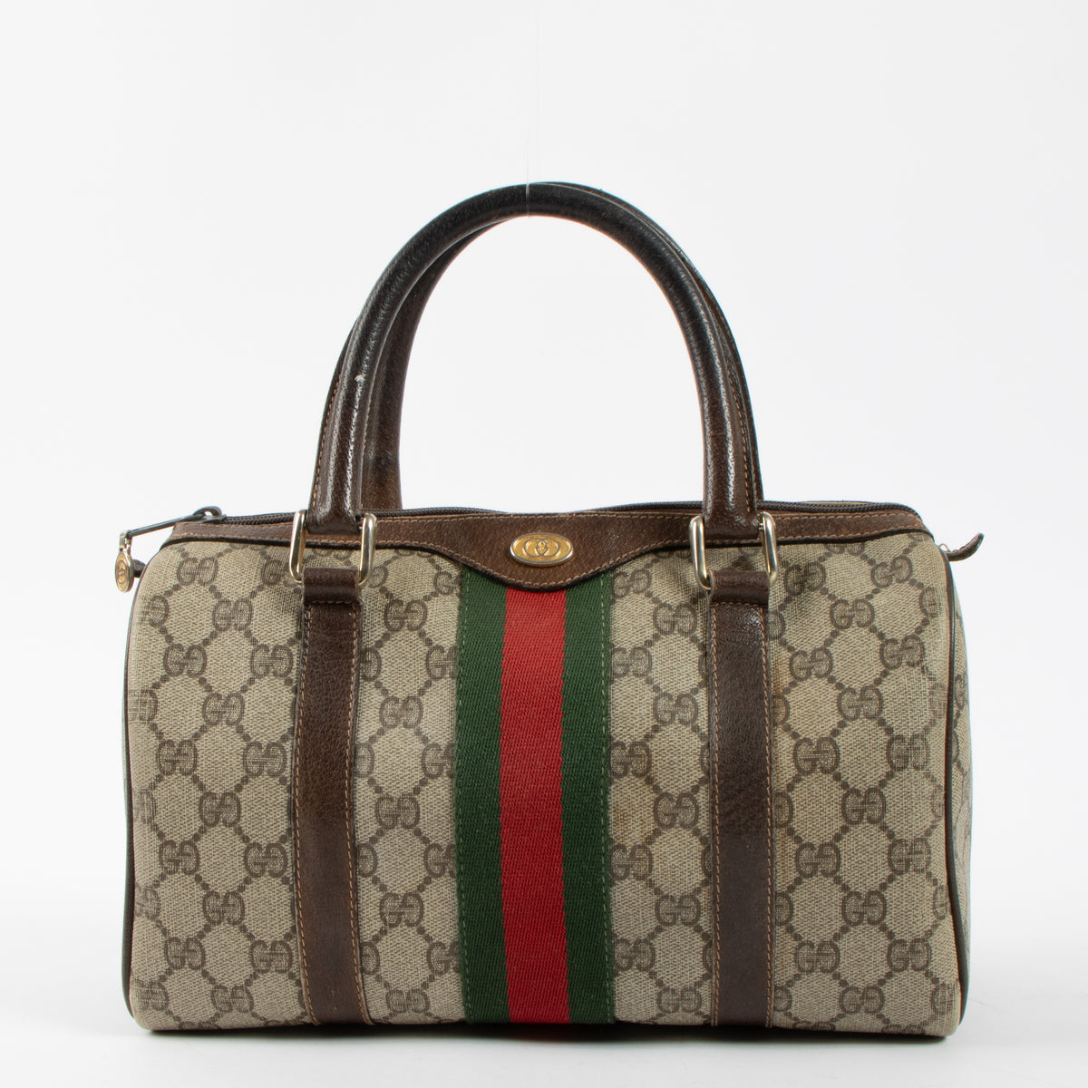 Shop this authentic Gucci Vintage GG Supreme Web Small Boston Bag at labellov.com