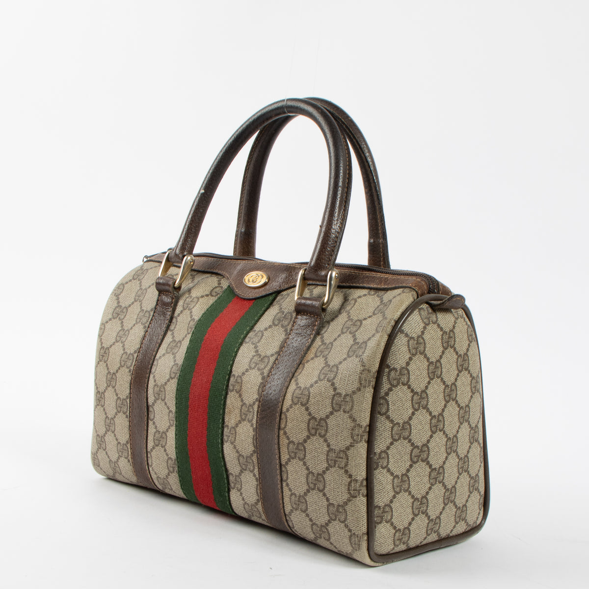 Shop this authentic Gucci Vintage GG Supreme Web Small Boston Bag at labellov.com