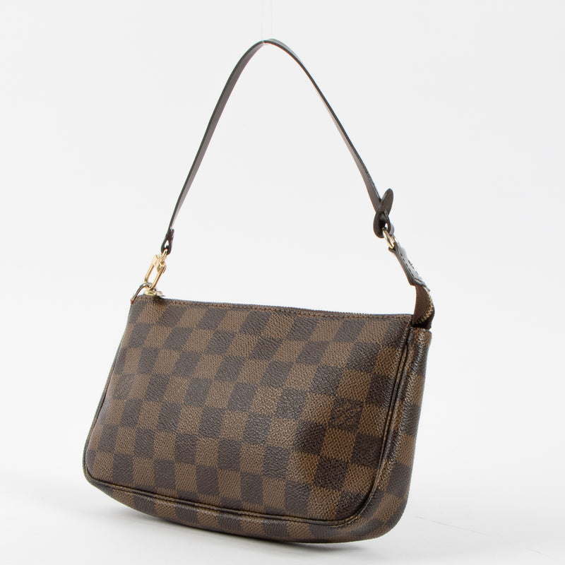 Shop this authentic luxury Louis Vuitton Damier Ebene Pochette pre-loved on Labellov.com