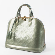 Shop this authentic luxury Louis Vuitton Gris Art Deco Monogram Vernis Alma PM Bag pre-loved on Labellov.com