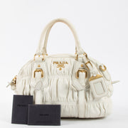 Shop this authentic Prada White Nappa Gauffre Tote Bag at Labellov.com