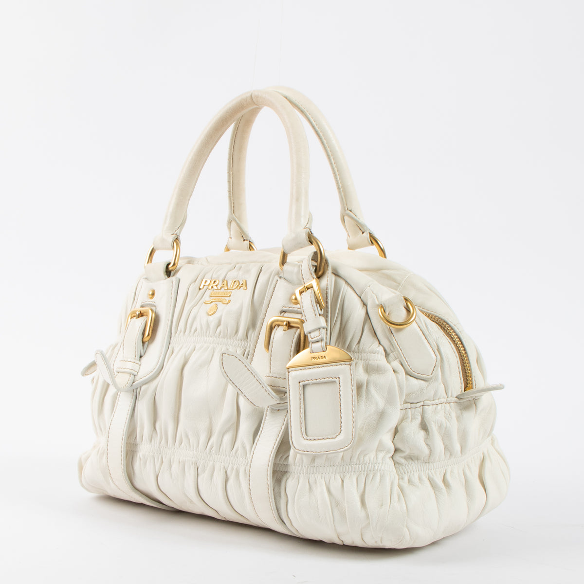 Shop this authentic Prada White Nappa Gauffre Tote Bag at Labellov.com