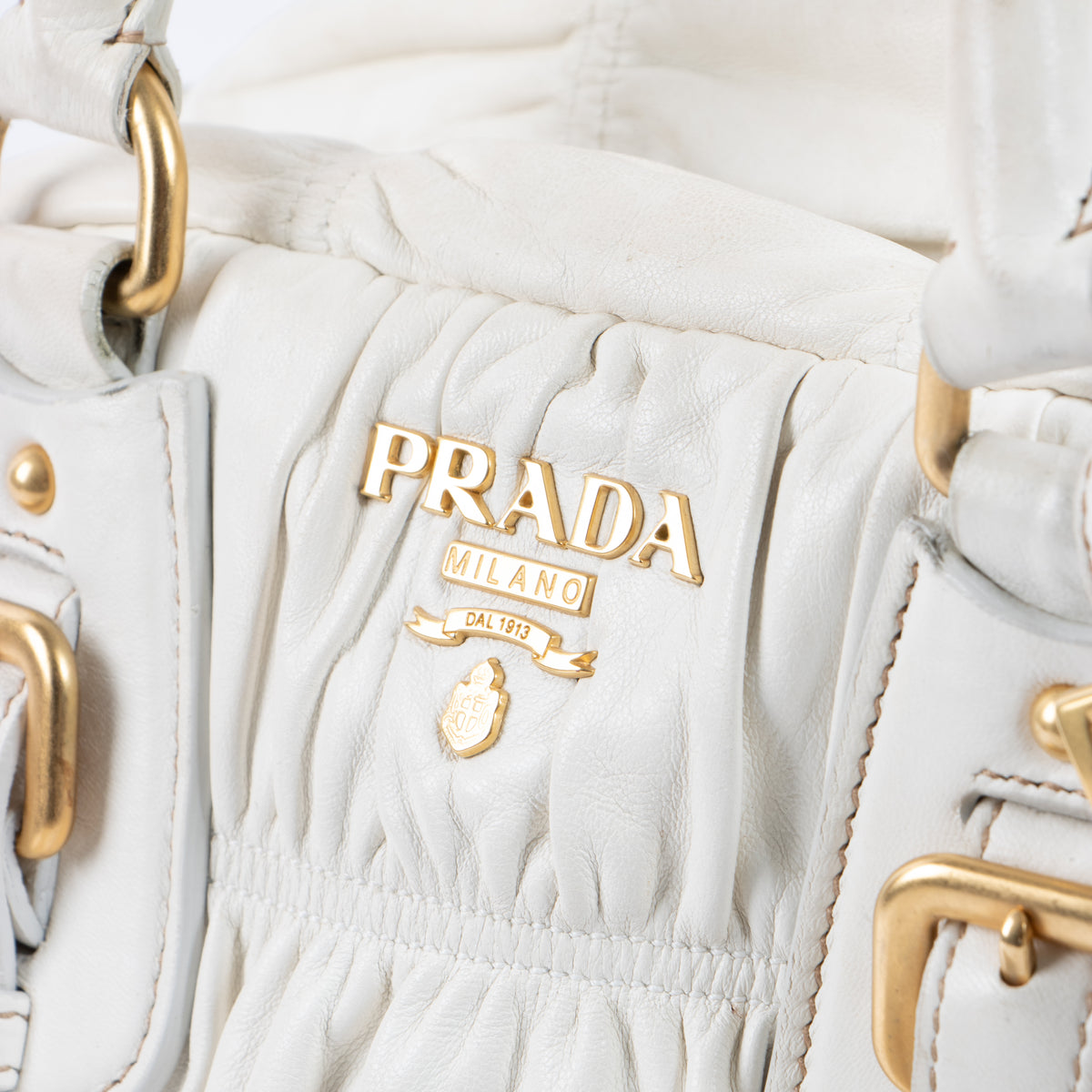Shop this authentic Prada White Nappa Gauffre Tote Bag at Labellov.com