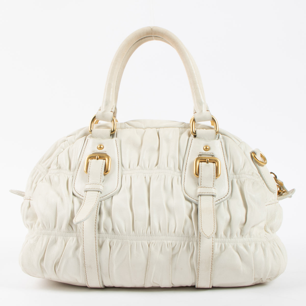 Shop this authentic Prada White Nappa Gauffre Tote Bag at Labellov.com