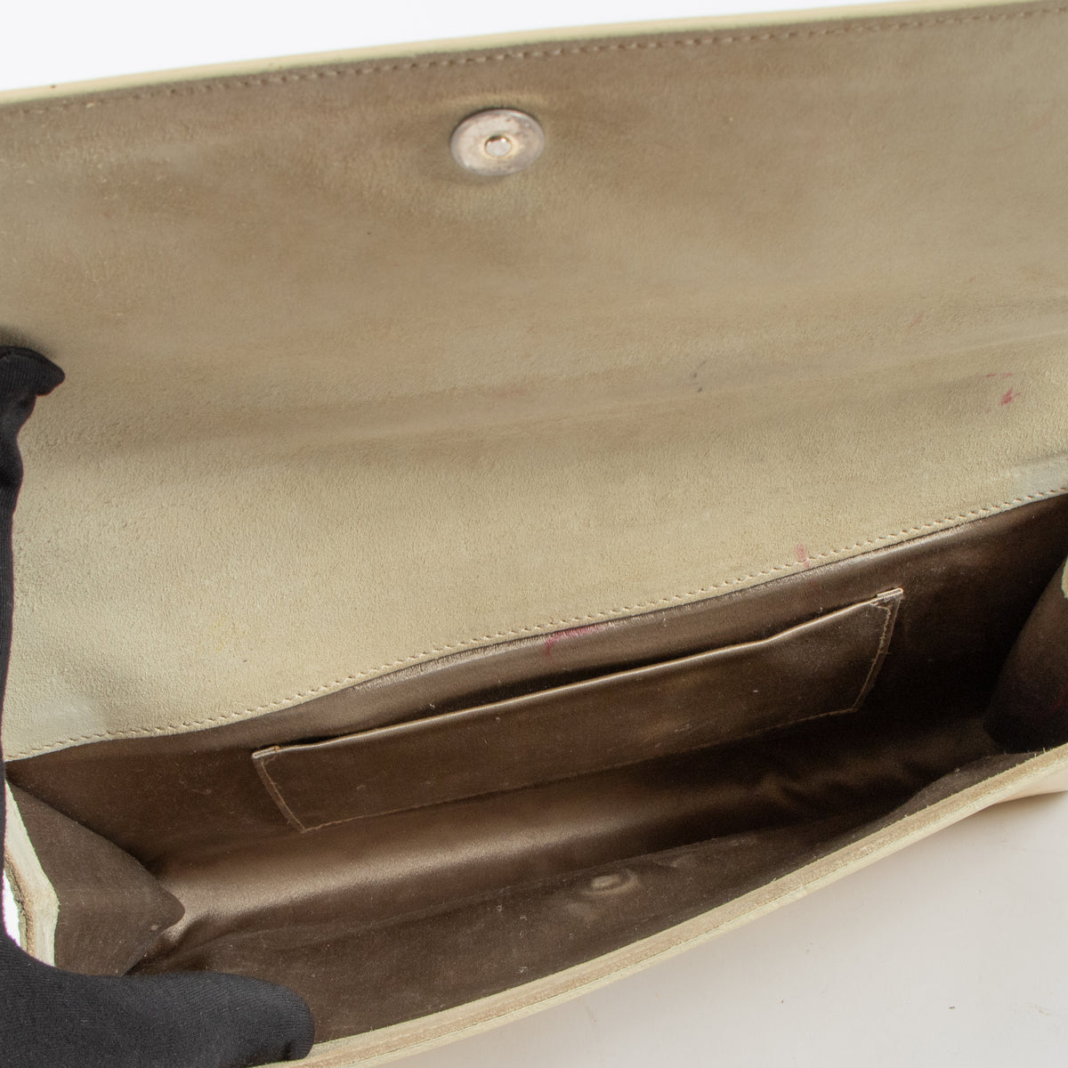 Saint Laurent Gold Patent Clutch