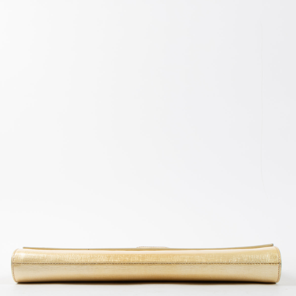 Shop this authentic luxury Saint Laurent Gold Patent Clutch at Labellov.com 