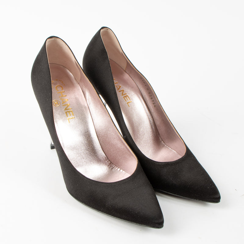 Shop this authentic Chanel Black Satin Pumps pre-loved on Labellov.com
