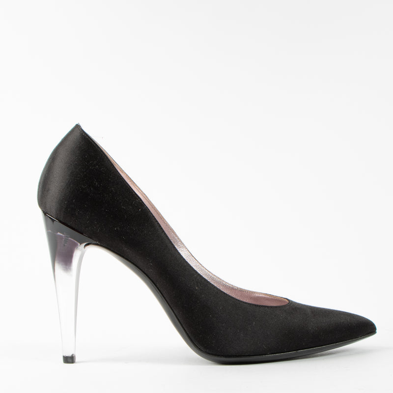 Shop this authentic Chanel Black Satin Pumps pre-loved on Labellov.com