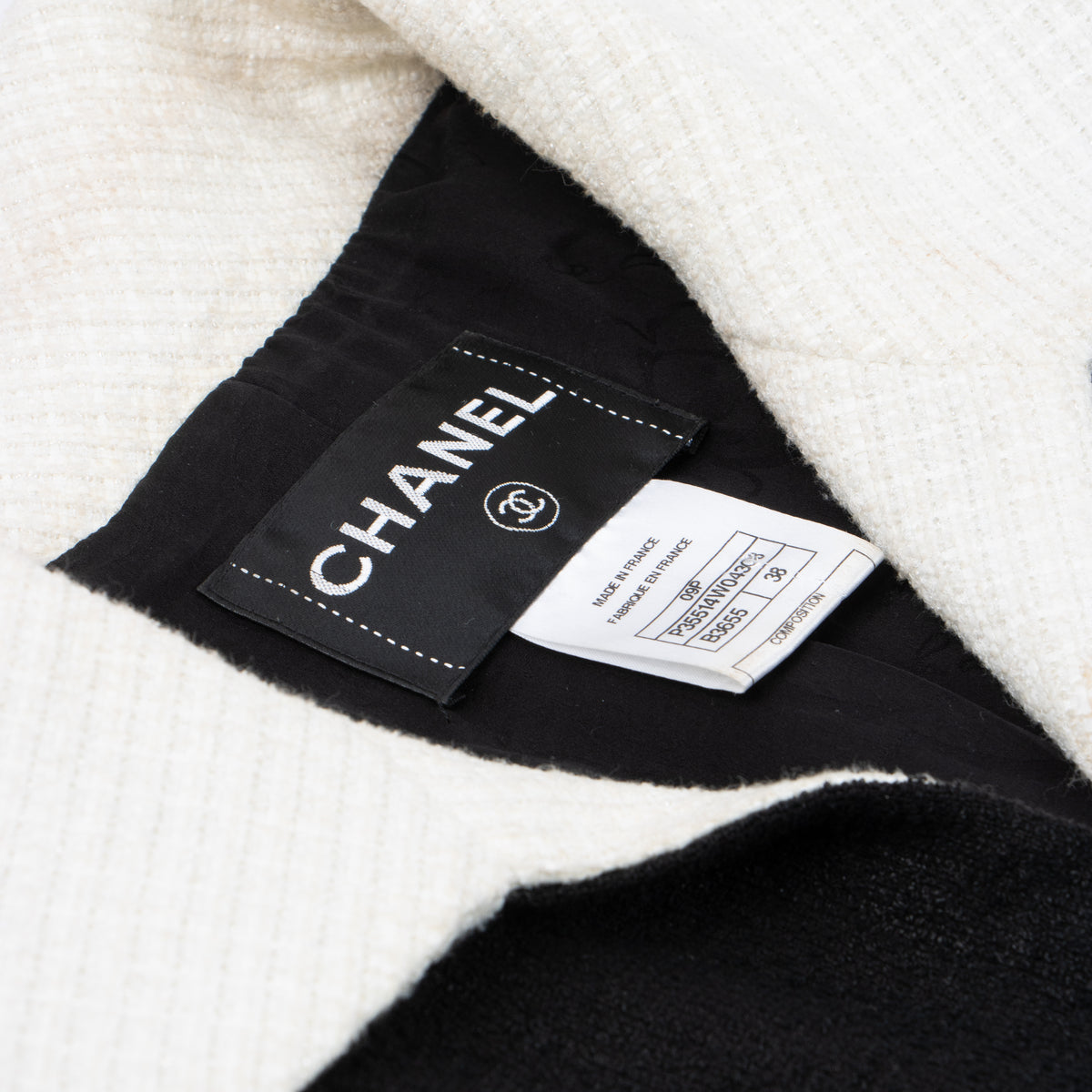 Shop this authentic luxury chanel 09P black Tweed Jacket/Skirt/Trousers Set pre-loved by Labellov.com