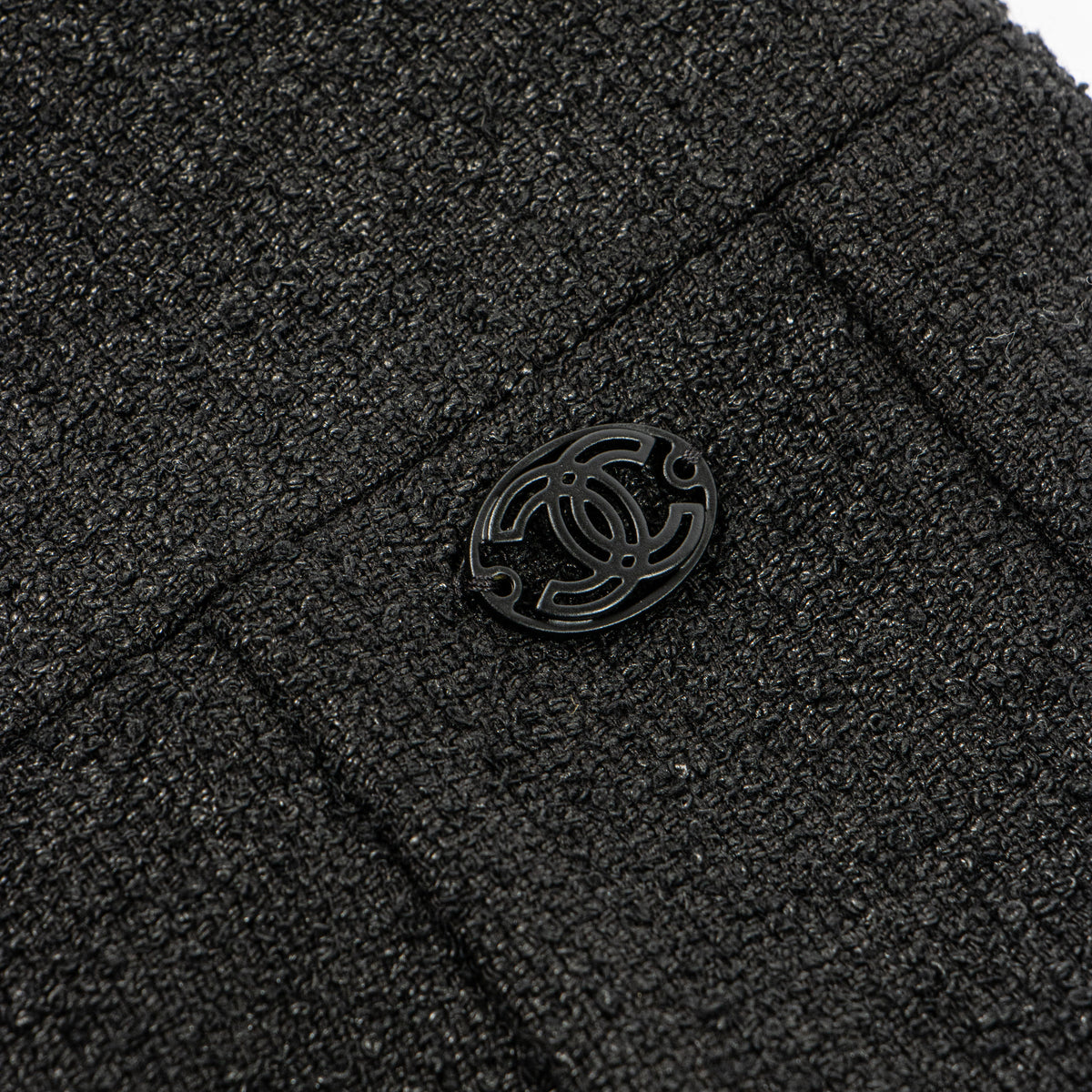 Shop this authentic luxury chanel 09P black Tweed Jacket/Skirt/Trousers Set pre-loved by Labellov.com