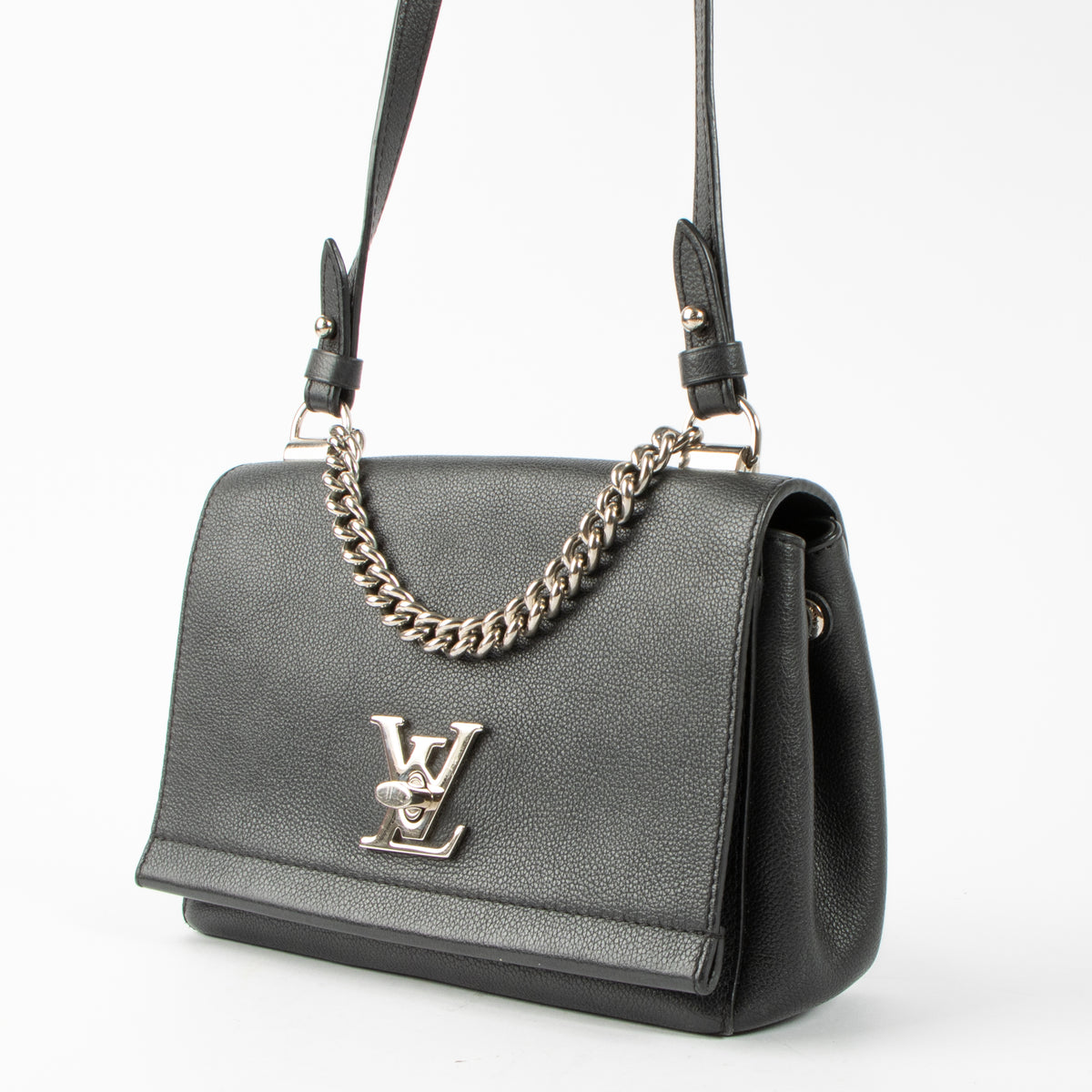 Shop this authentic Louis Vuitton Black Lockme II BB Bag pre-loved on Labellov.com