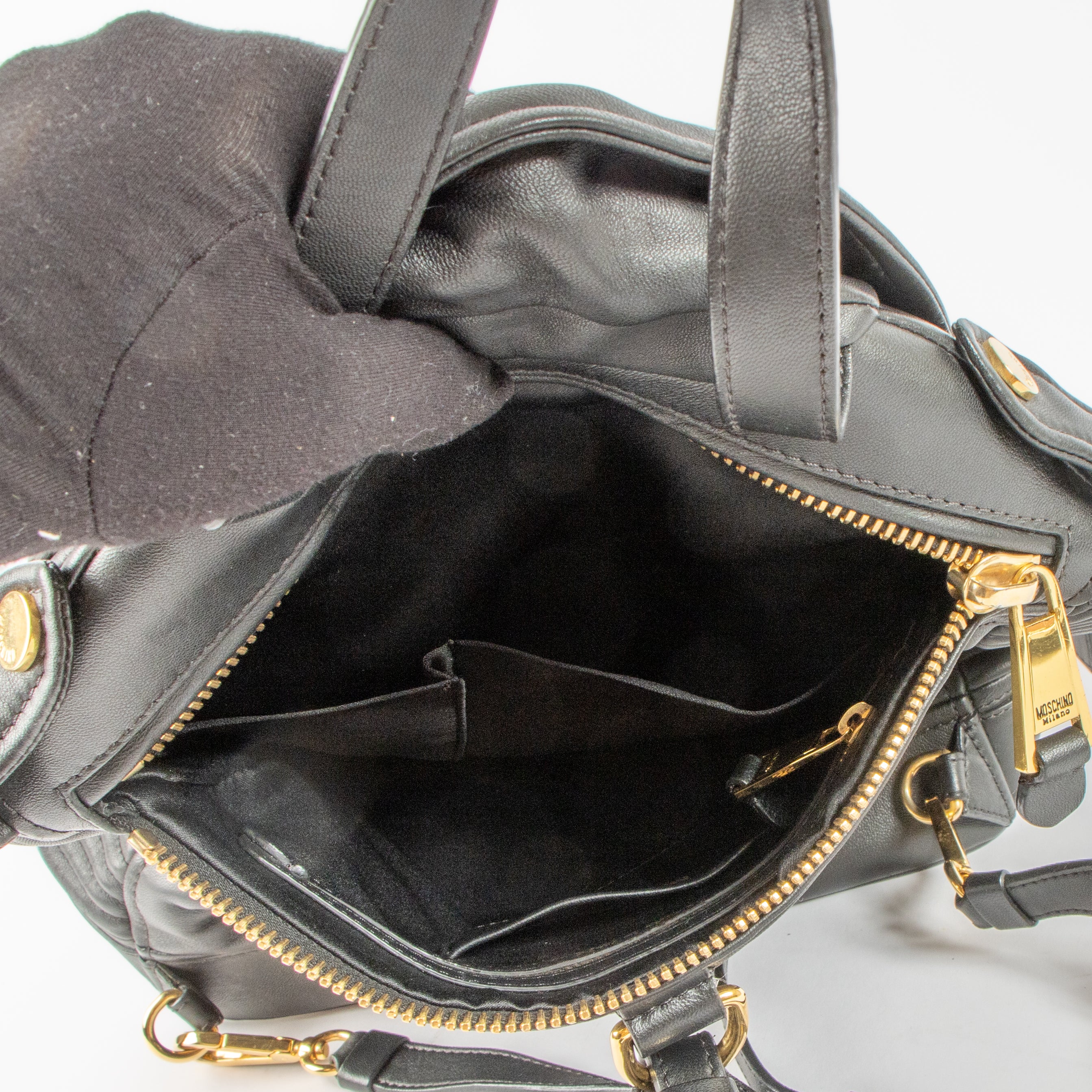 Moschino Black Biker Jacket Backpack – Labellov
