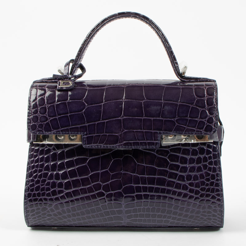 Shop the authentic Delvaux Indigo Shiny Alligator Tempete Mini Bag second hand on Labellov.com!
