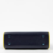 Shop the authentic Delvaux Indigo/Safran Calf Souple Tempete Mini Illusion Bag second hand on Labellov.com!