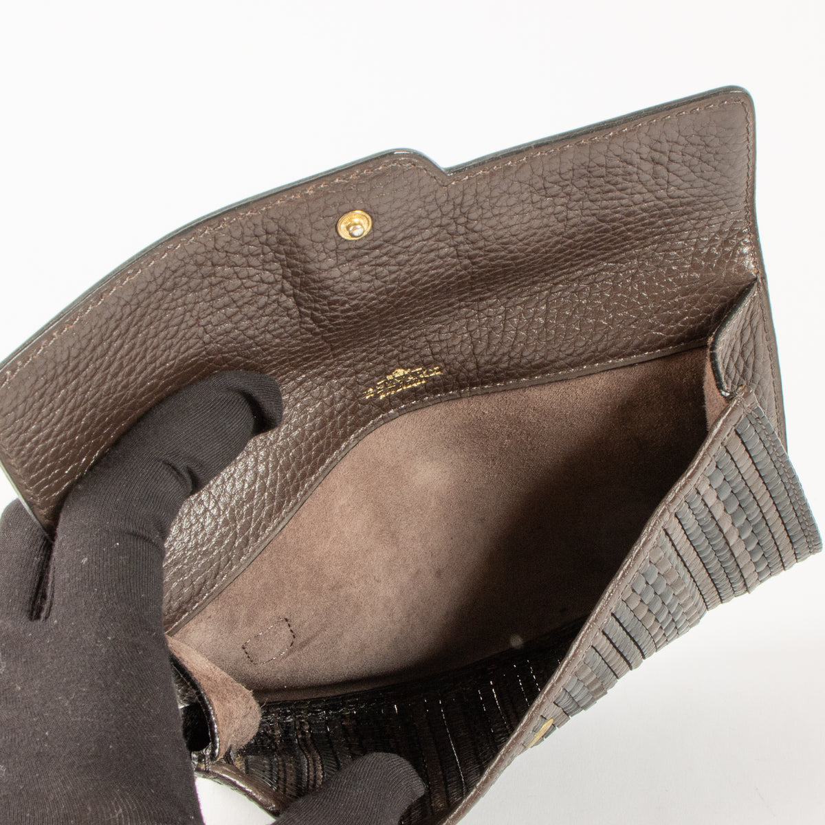 Delvaux Brown Toile de Cuir Fortune Pouch