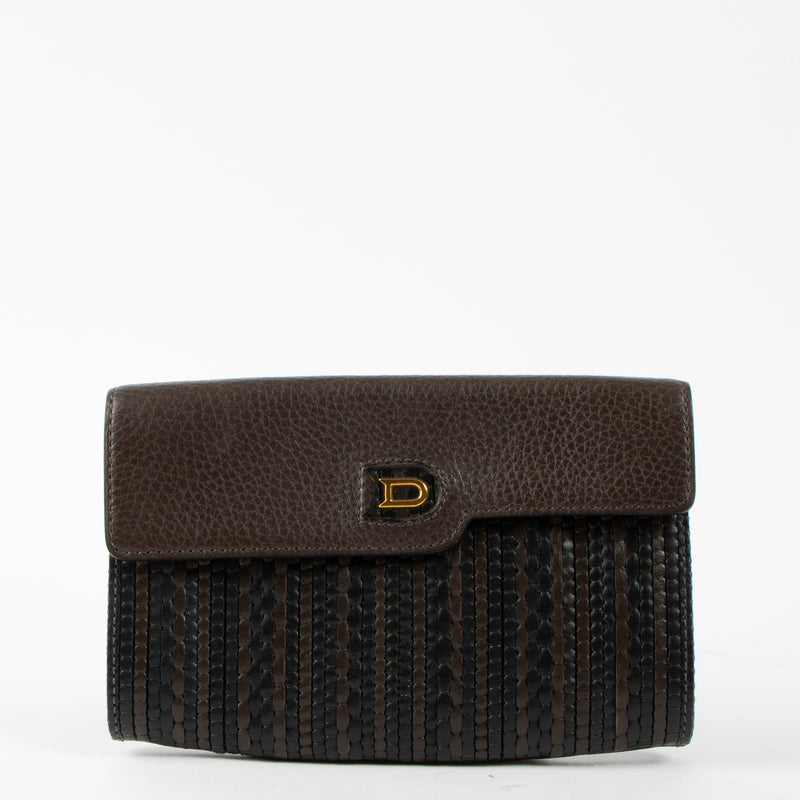 Delvaux Brown Toile de Cuir Fortune Pouch