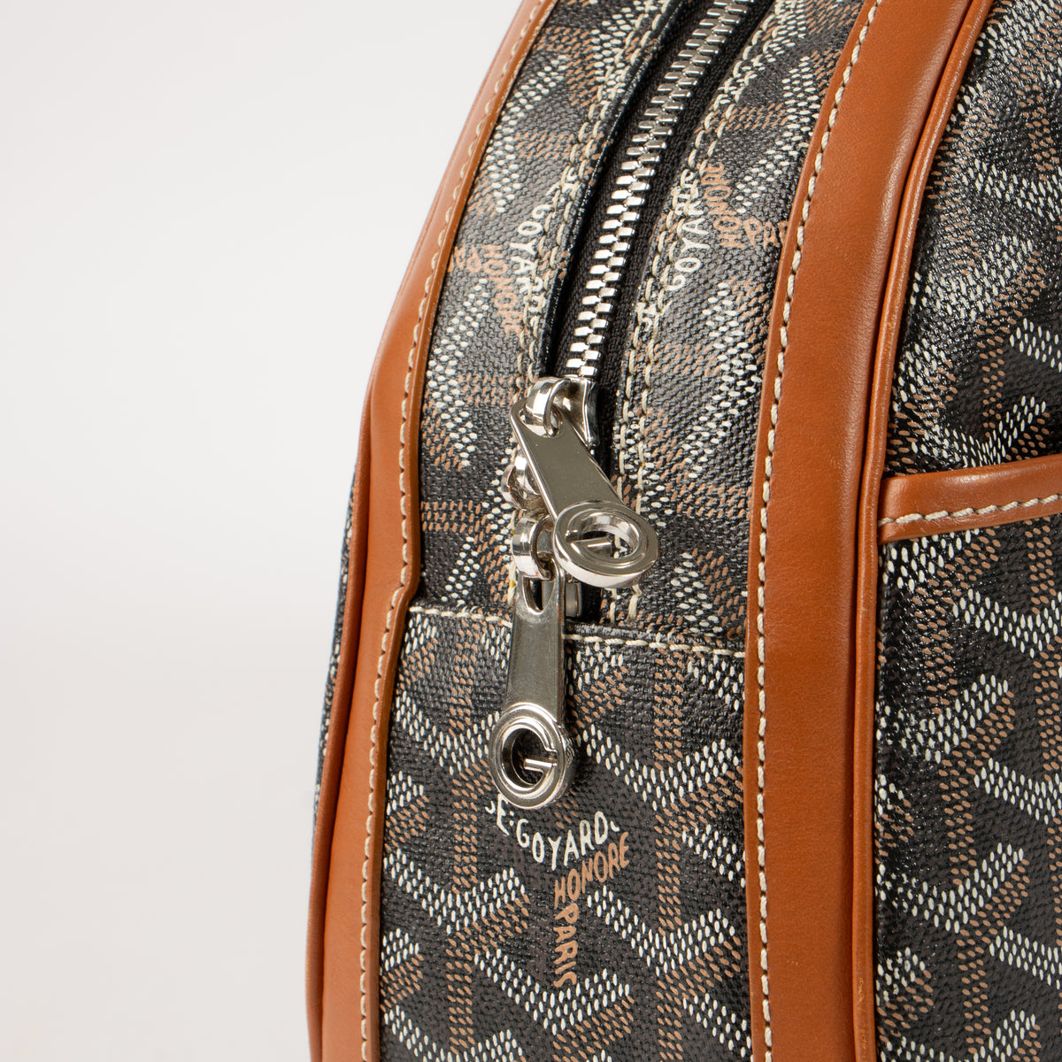 Shop this authentic Goyard Black/Tan Goyardine Saint Jeanne MM Bag Pre-loved on Labellov.com