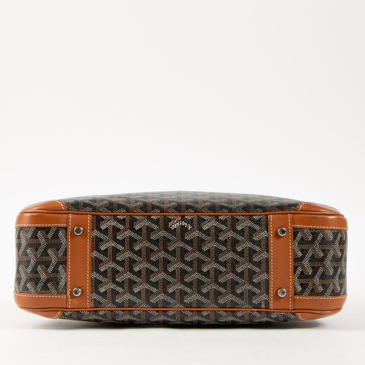 Shop this authentic Goyard Black/Tan Goyardine Saint Jeanne MM Bag Pre-loved on Labellov.com