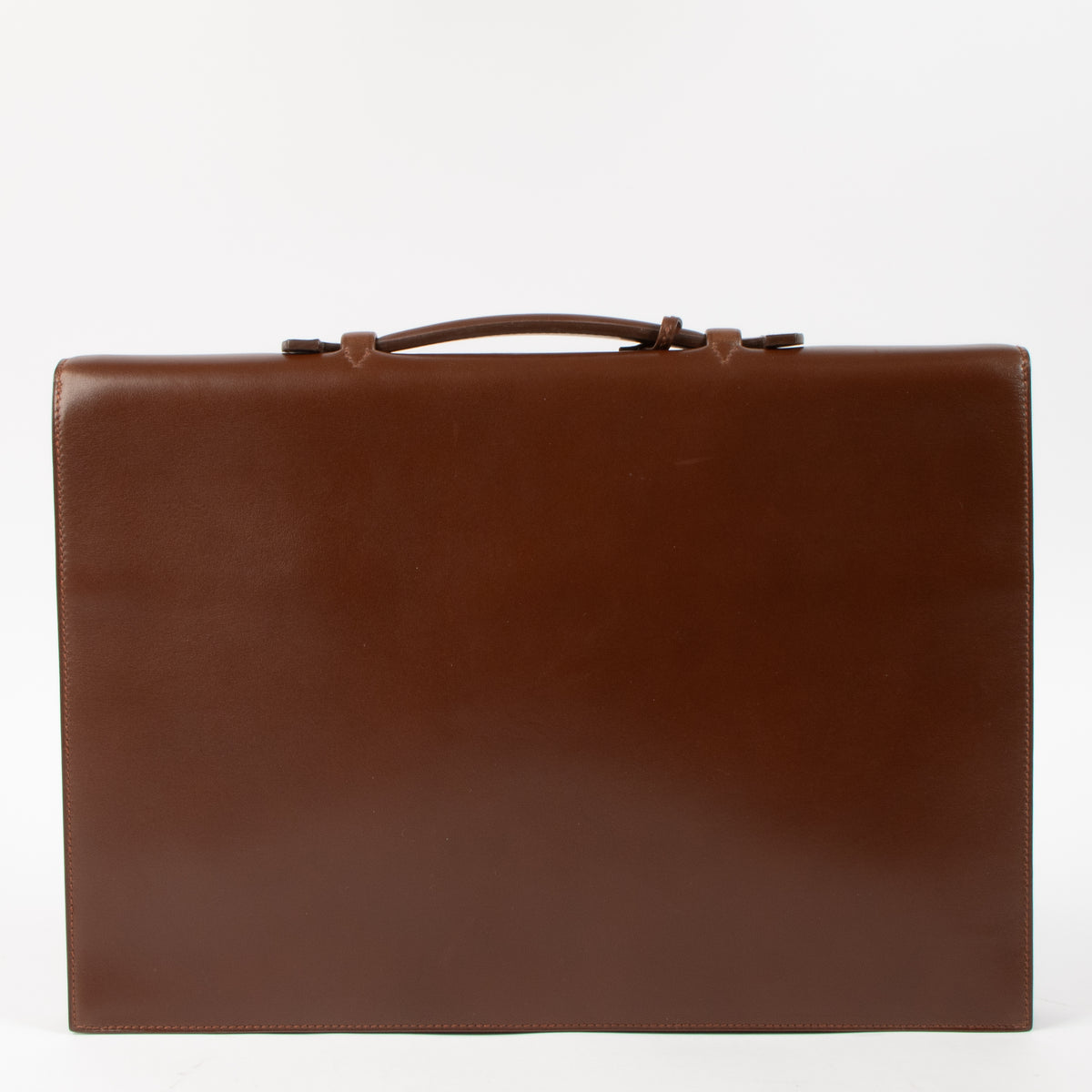 Shop this authentic luxury Hermes Quirus Briefcase Brown Box GHW pre-loved on Labellov. 