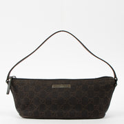 Shop this authentic Gucci Brown GG Denim Boat Bag pre-loved by Labellov.com