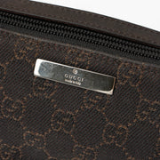 Shop this authentic Gucci Brown GG Denim Boat Bag pre-loved by Labellov.com