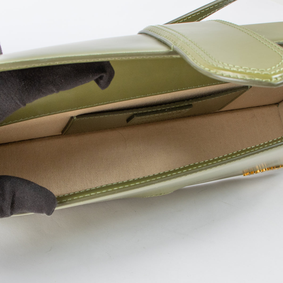 Shop this authentic Jacquemus Green Long Bambino Bag pre-loved by Labello.com