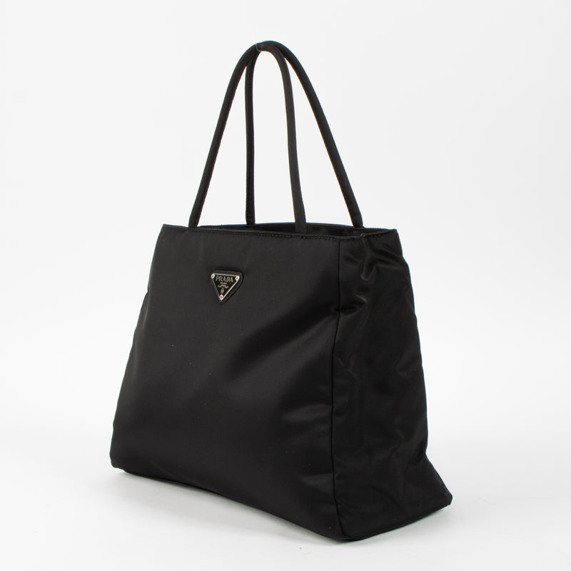 Shop this authentic Prada Black Nylon Small Tote Bag pr-loved by Labellov.com