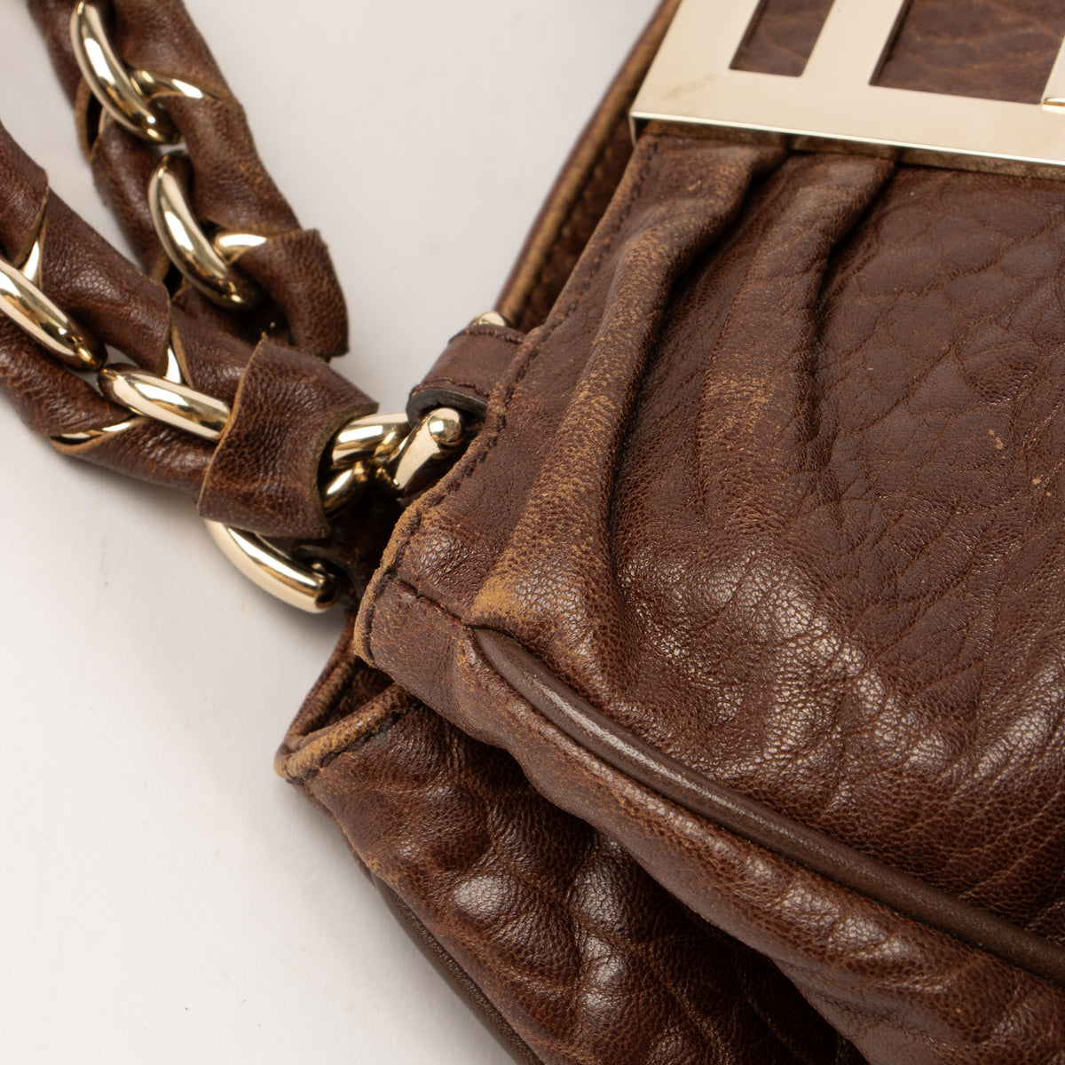 Fendi Brown Small Mia Shoulder Bag