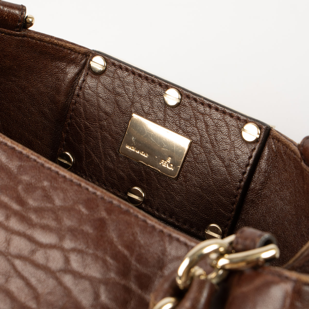 Fendi Brown Small Mia Shoulder Bag
