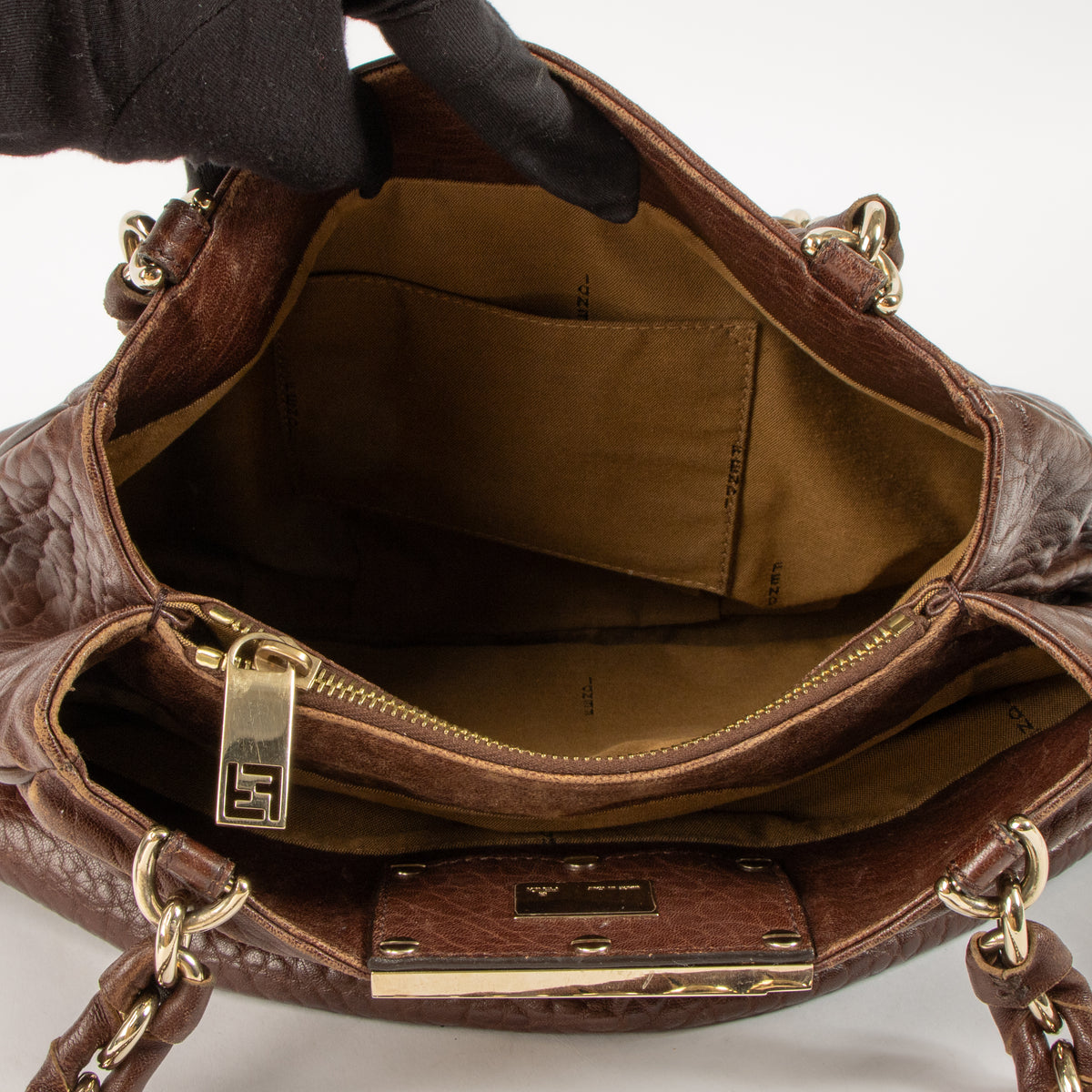 Fendi Brown Small Mia Shoulder Bag