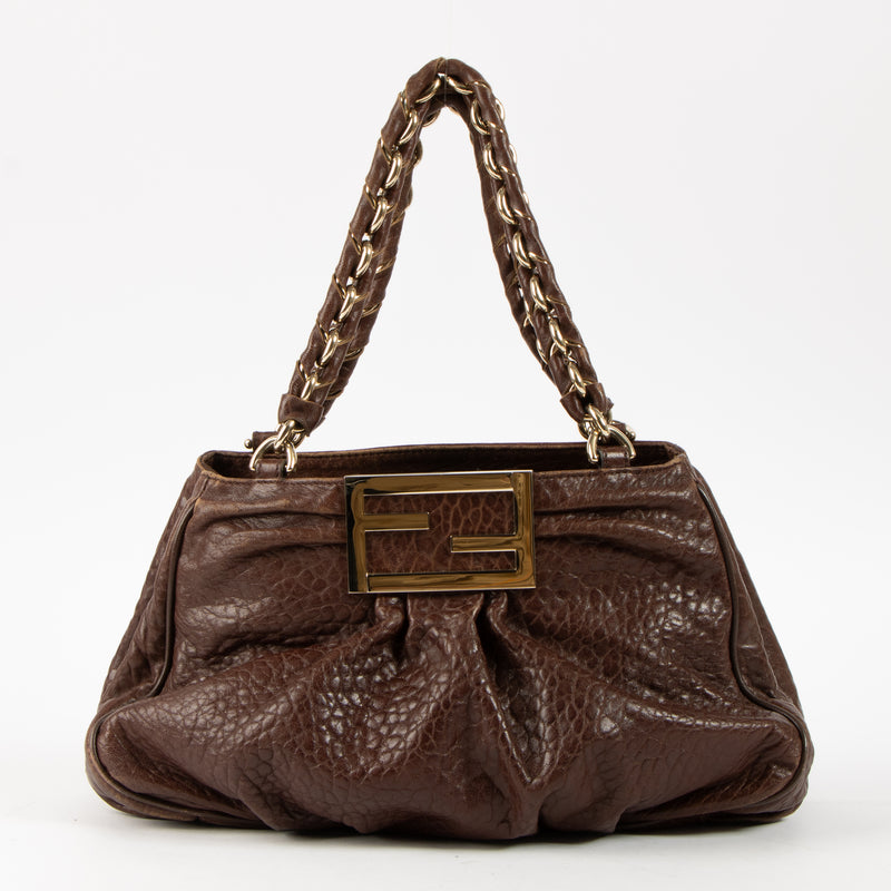 Fendi Brown Small Mia Shoulder Bag