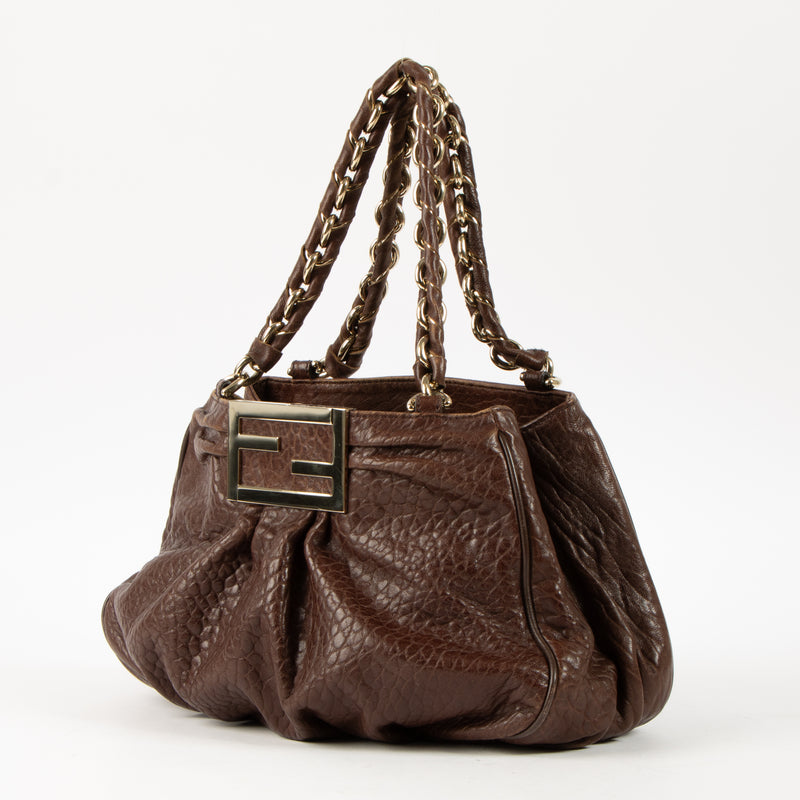 Fendi Brown Small Mia Shoulder Bag