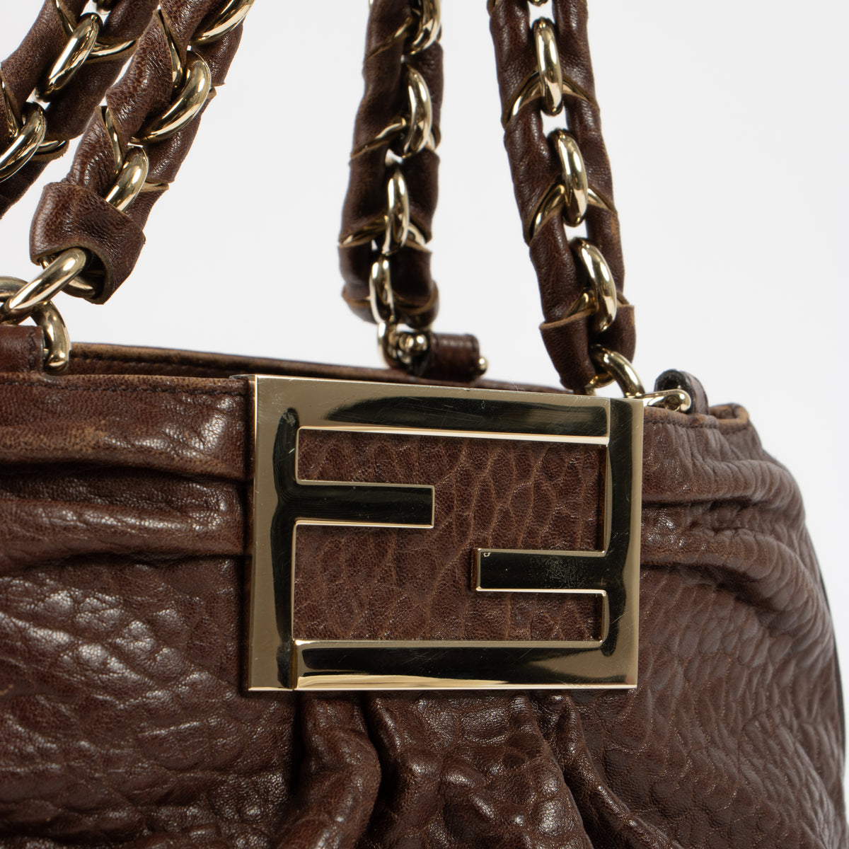 Fendi Brown Small Mia Shoulder Bag