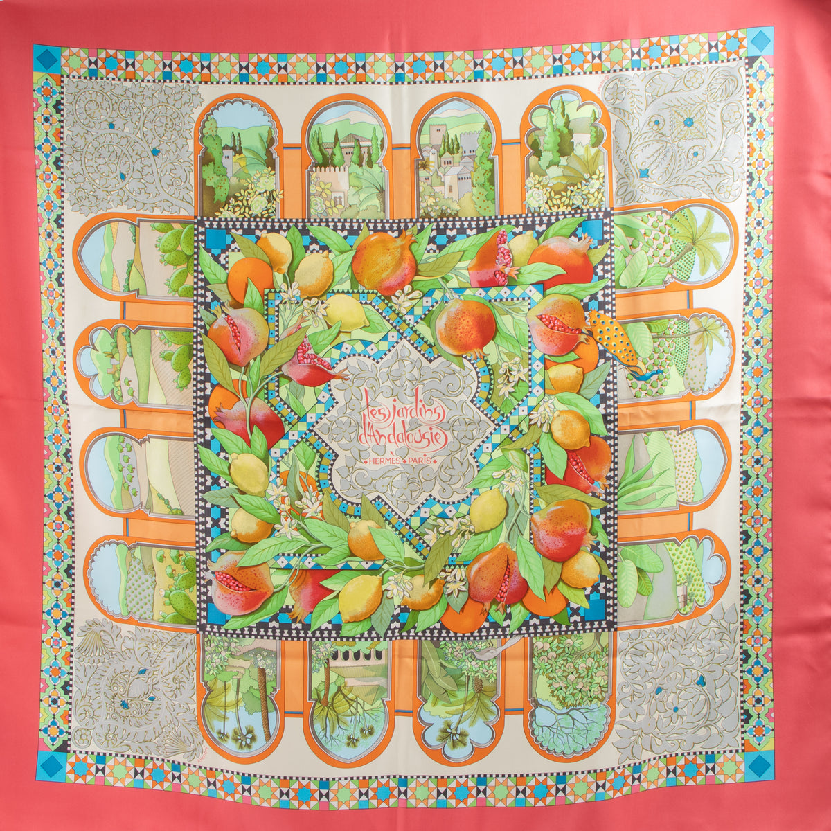 Shop this authentic Hermes Les jardins d'Andalousie 90 Scarf pre-loved by Labellov.com