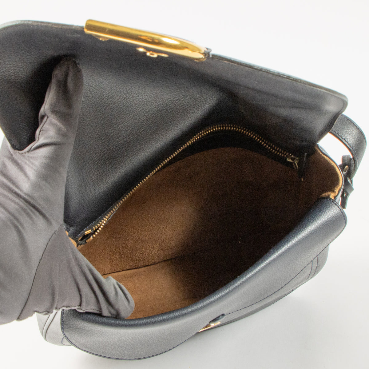 Delvaux Blue Leather Diligent Bag