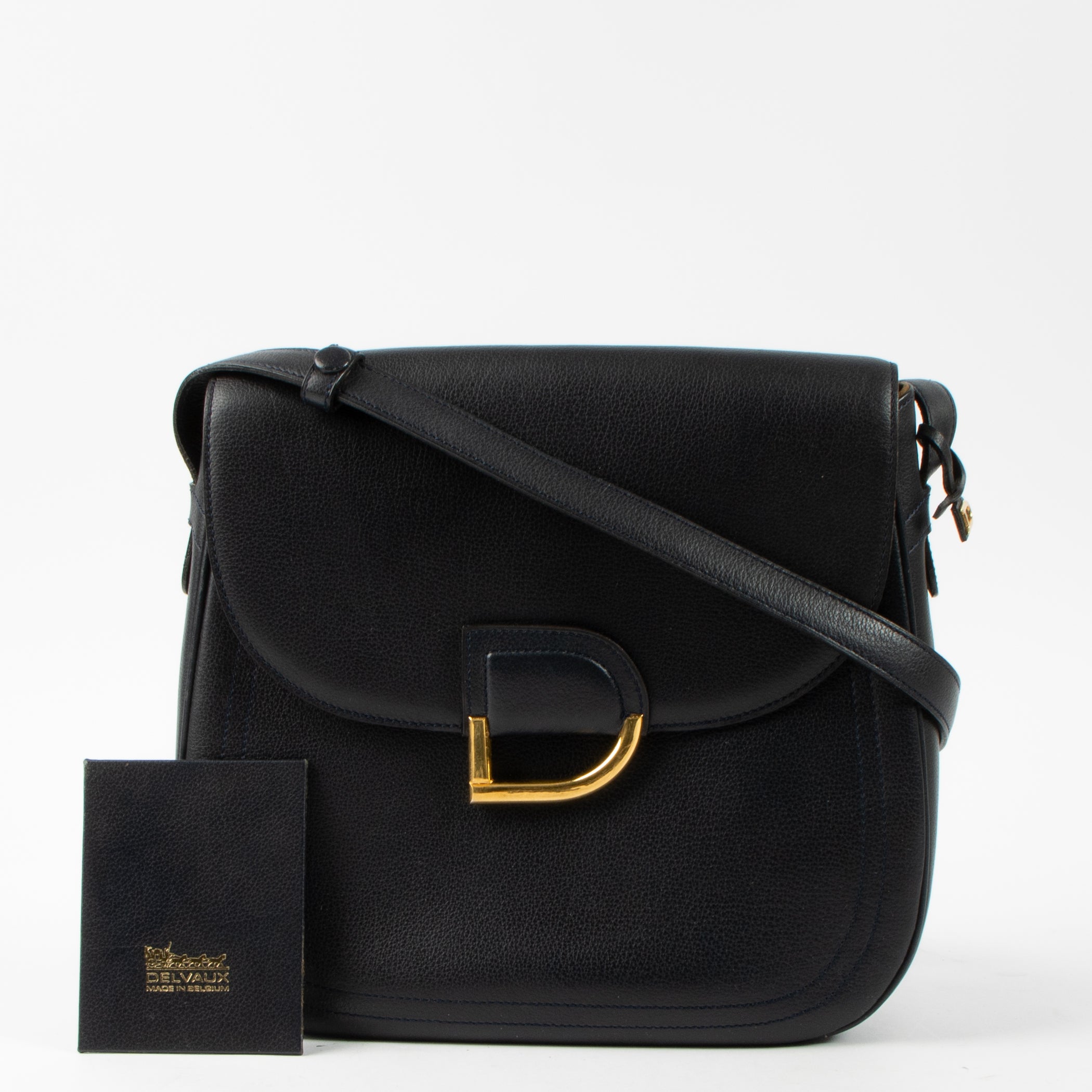 洋楽 Delle Del / C.O. The Bad Black Delvaux Blue Leather Diligent Bag – Labellov