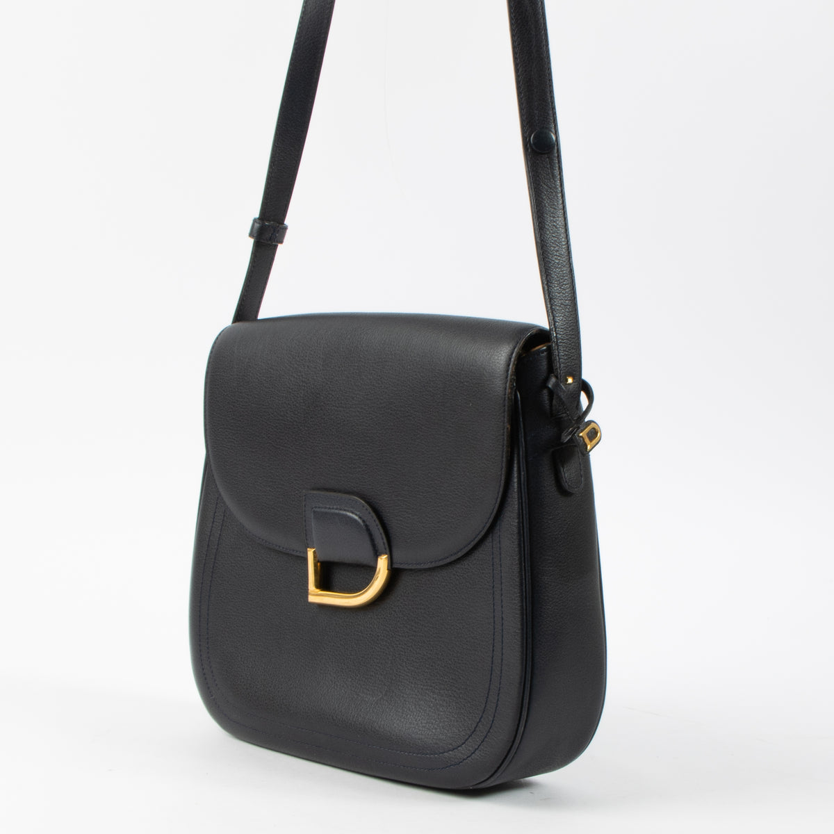Delvaux Blue Leather Diligent Bag