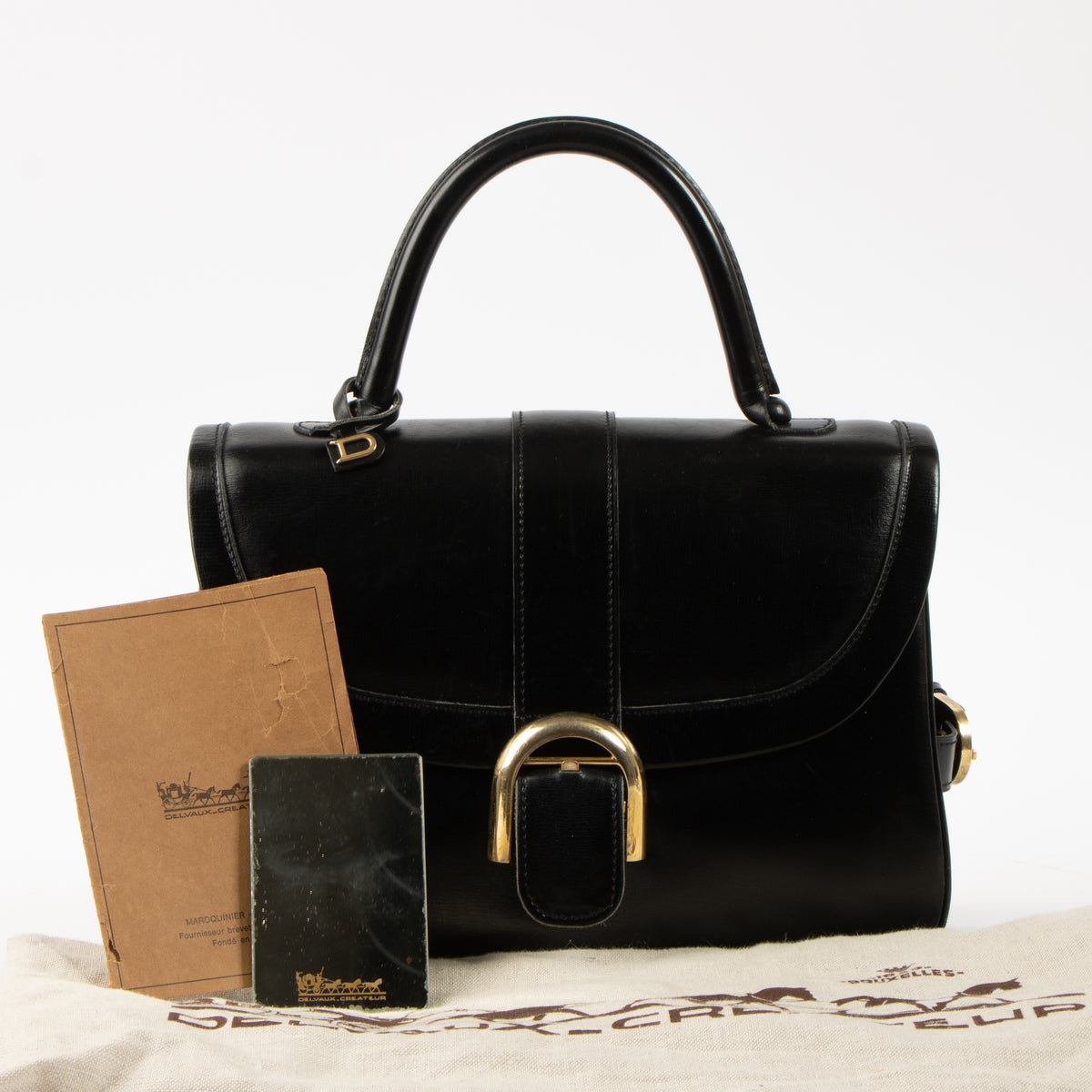 Shop this authentic Delvaux Black Box Calf Brillant Rouilly Bag Pre-loved on Labellov.com