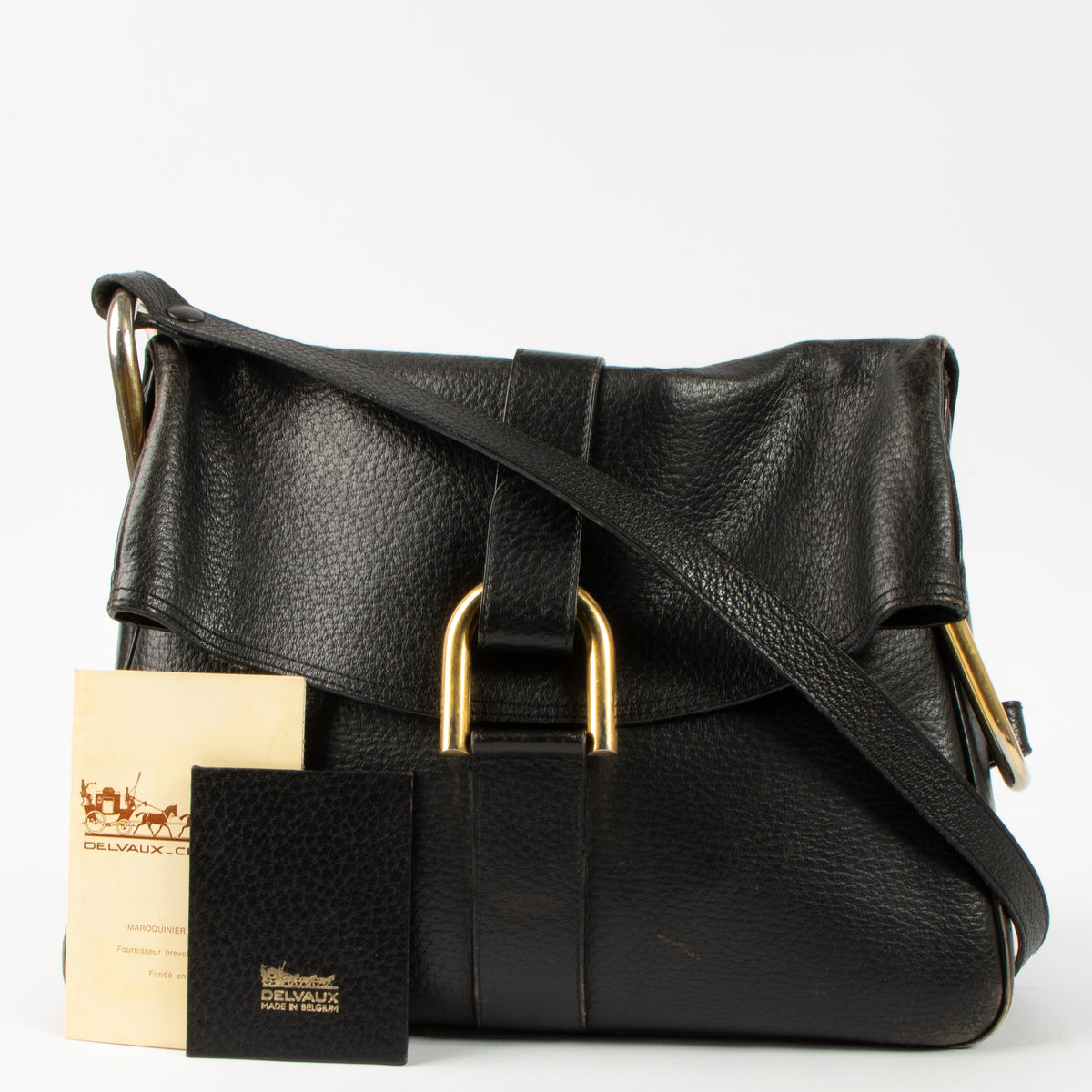 Delvaux Vintage Black Leather Givry Bag