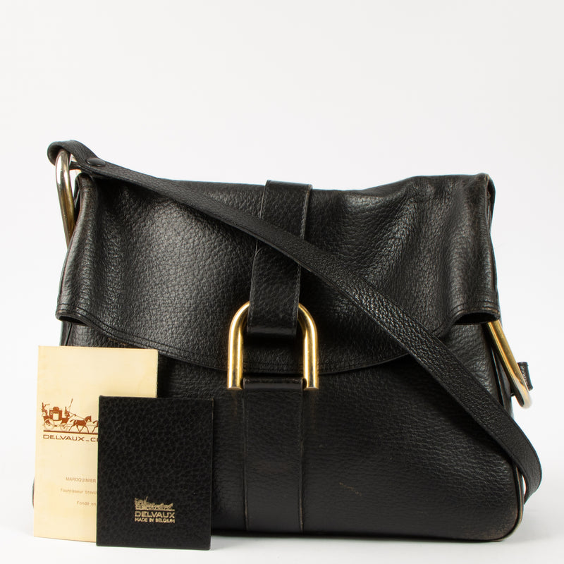 Delvaux Vintage Black Leather Givry Bag