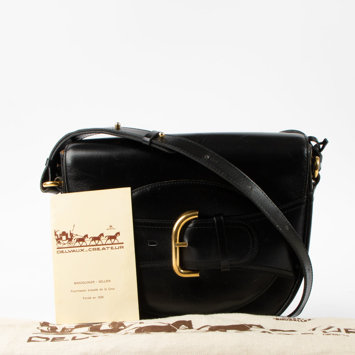 Delvaux Black Box Calf Deputé Shoulder Bag