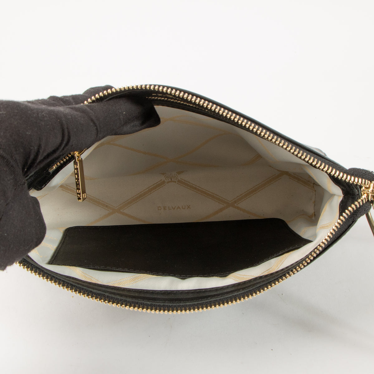 Shop the authentic Delvaux Black Louise Pochette Bag on Labellov.com.