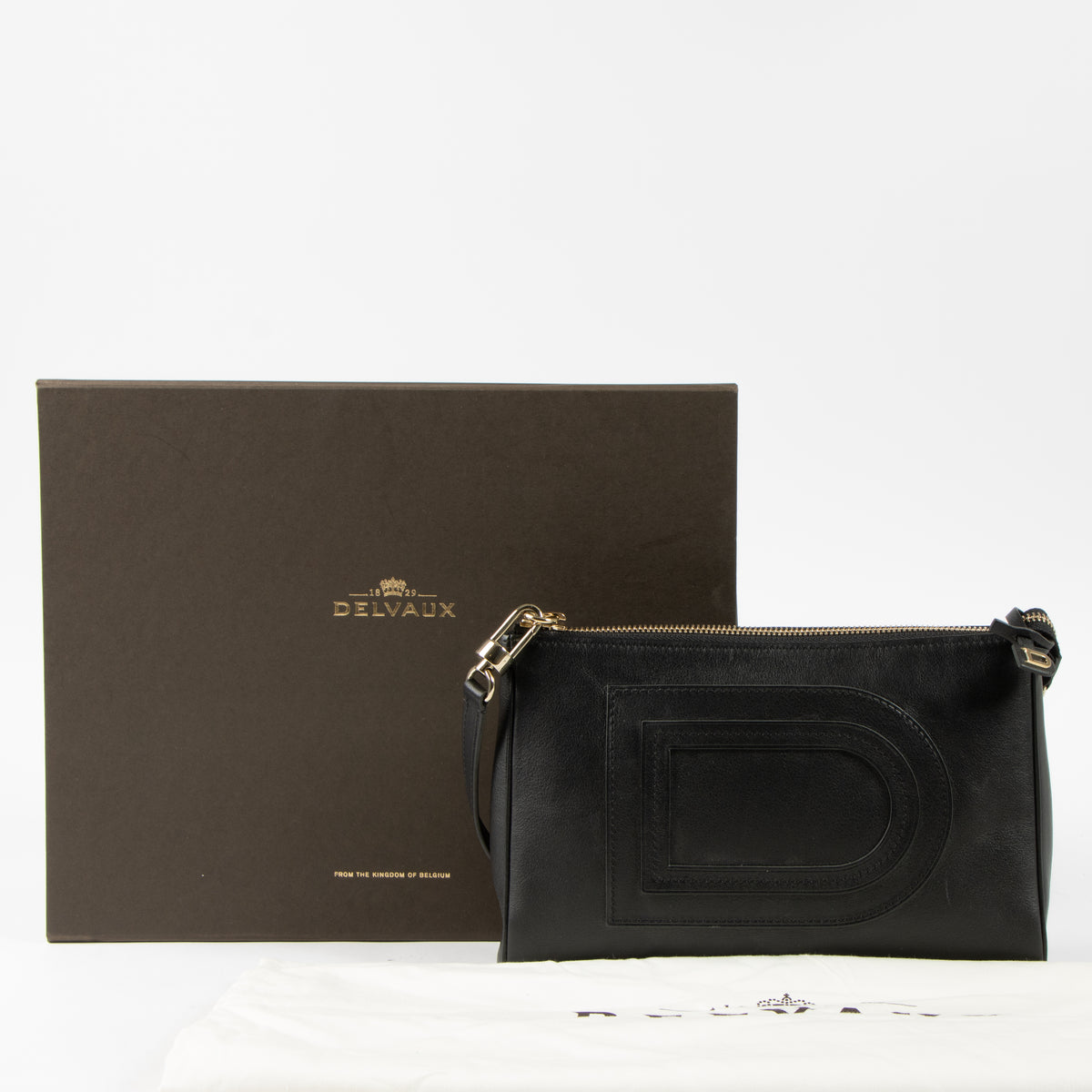 Shop the authentic Delvaux Black Louise Pochette Bag on Labellov.com.