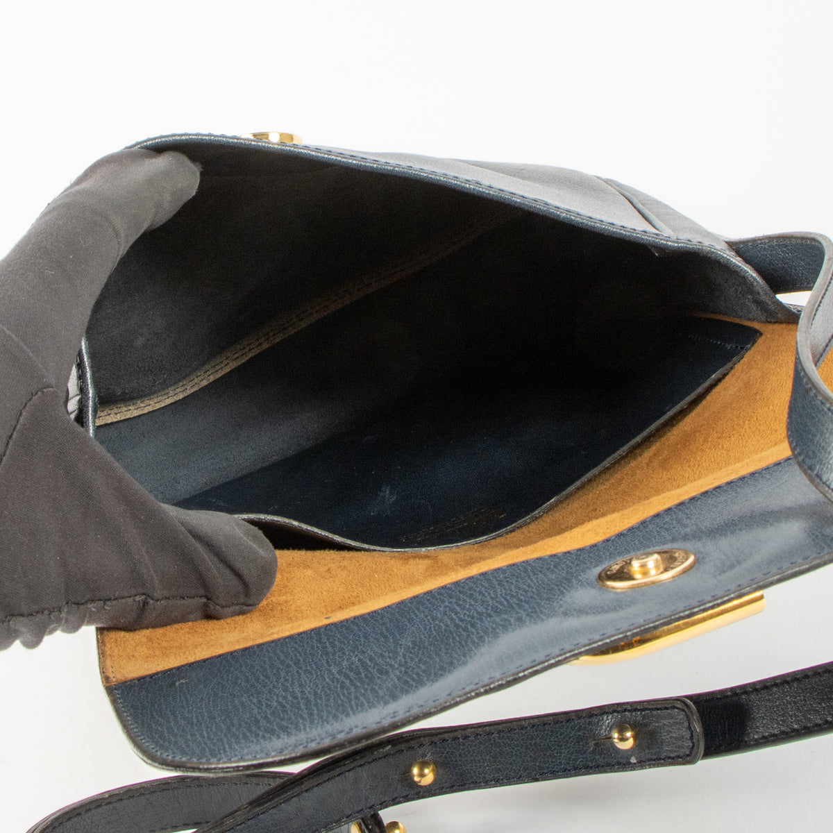 Shop this authentic Delvaux Vintage Blue Crossbody Bag Pre-Loved on Labellov.com