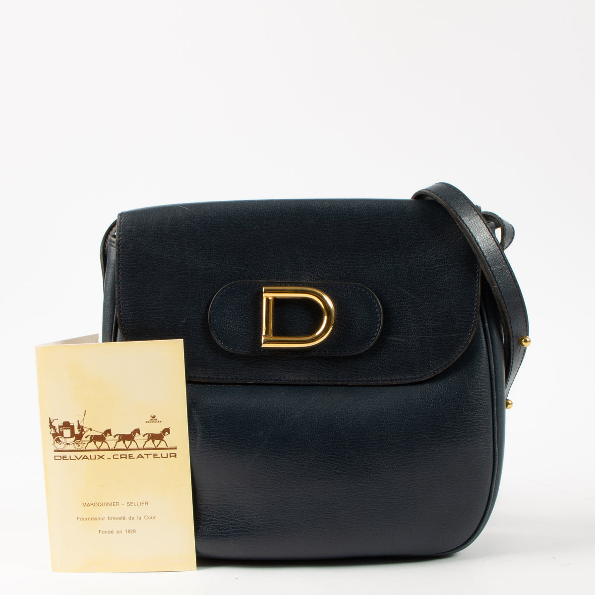 Shop this authentic Delvaux Vintage Blue Crossbody Bag Pre-Loved on Labellov.com