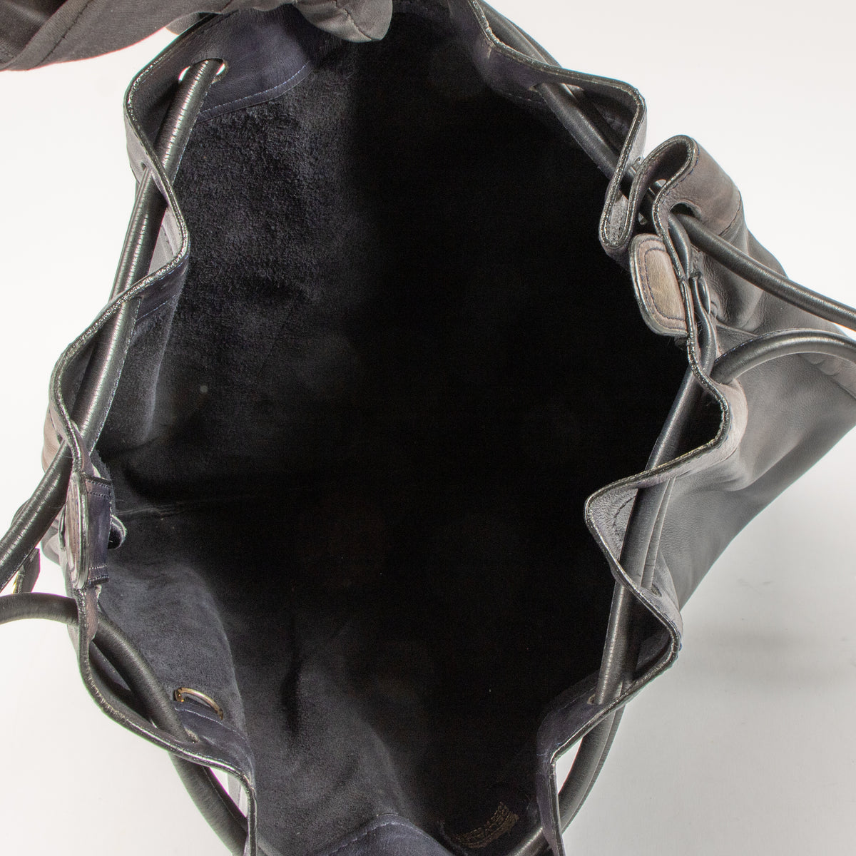 Delvaux Vintage Blue Drawstring Bag