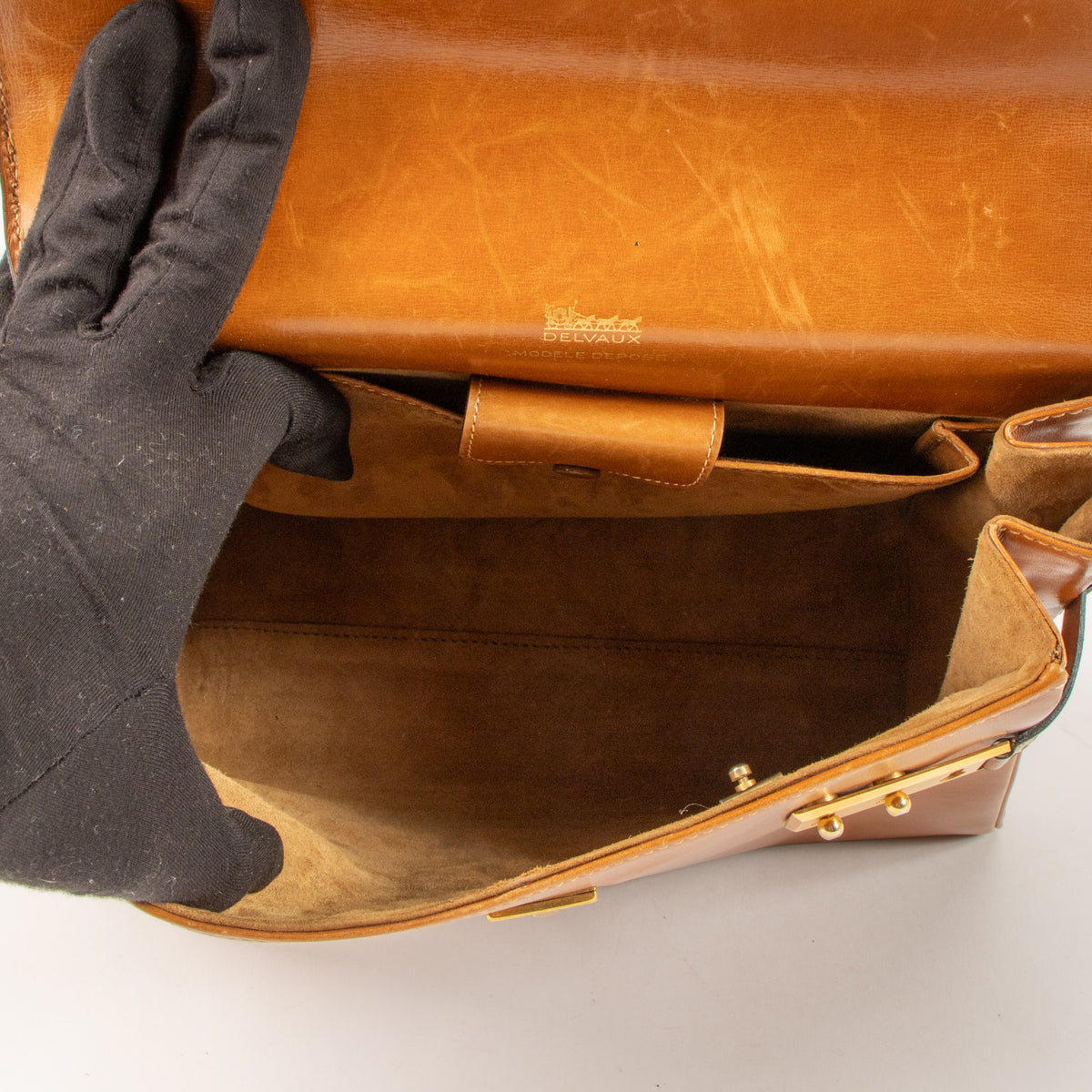 Shop this authentic Delvaux Cognac Box Calf Tempête MM Bag Pre-Loved on Labellov.com