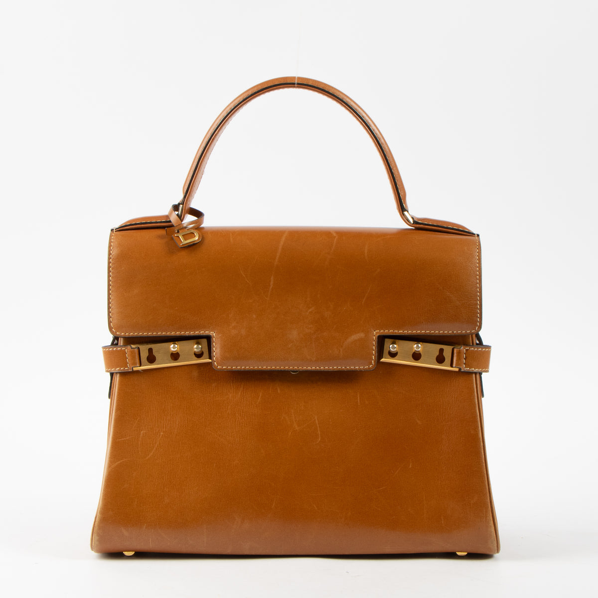 Shop this authentic Delvaux Cognac Box Calf Tempête MM Bag Pre-Loved on Labellov.com