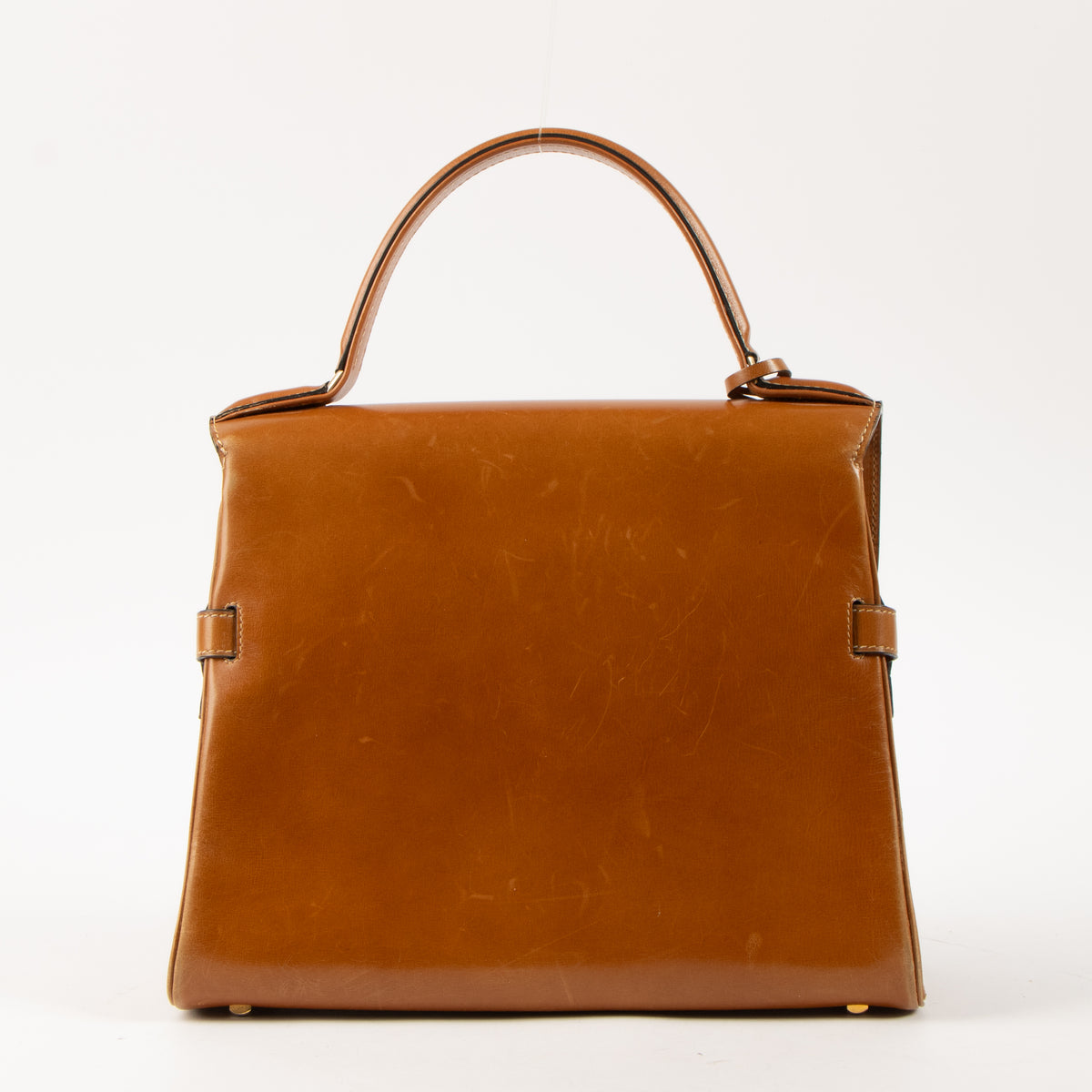 Shop this authentic Delvaux Cognac Box Calf Tempête MM Bag Pre-Loved on Labellov.com
